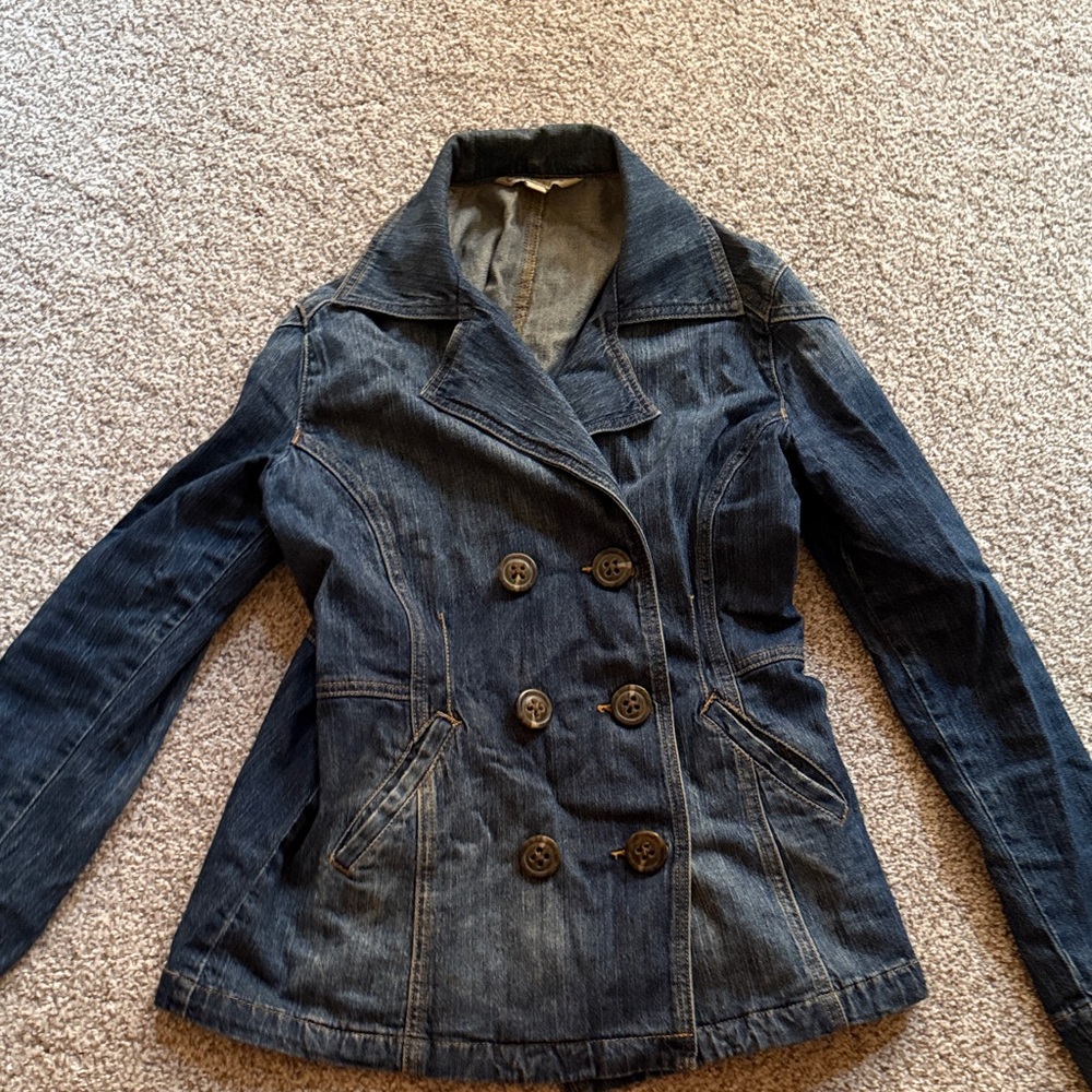 Cabi Dark Blue Denim Double-Breasted Jacket